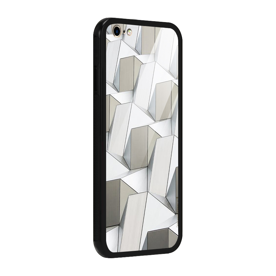 White Abstract Art Glass Back Case for iPhone 6 Plus 6S Plus