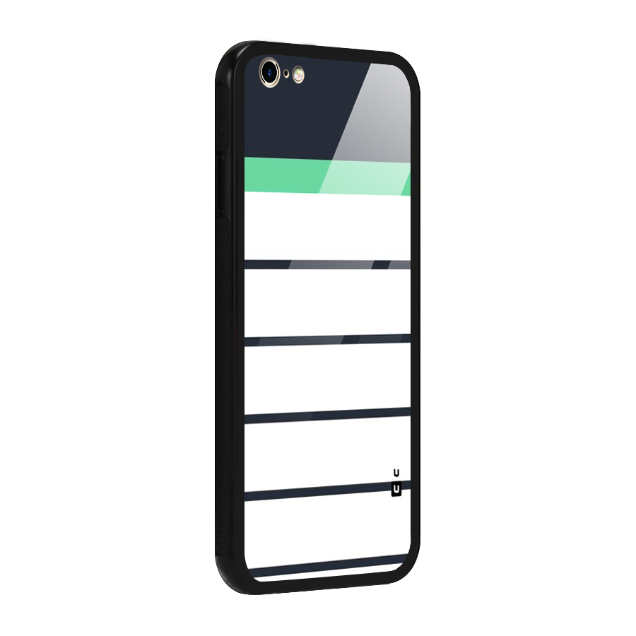 White and Simple Stripes Glass Back Case for iPhone 6 Plus 6S Plus