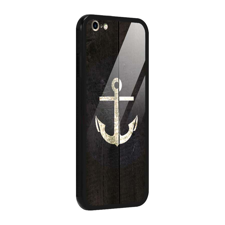 Wood Anchor Glass Back Case for iPhone 6 Plus 6S Plus