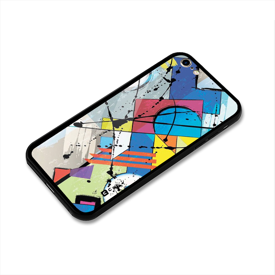 Abstract Paint Shape Glass Back Case for iPhone 6 Plus 6S Plus