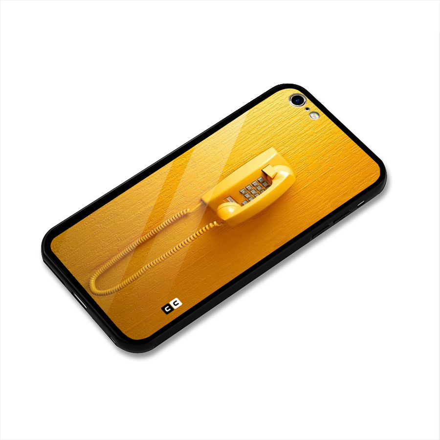 Aesthetic Yellow Telephone Glass Back Case for iPhone 6 Plus 6S Plus
