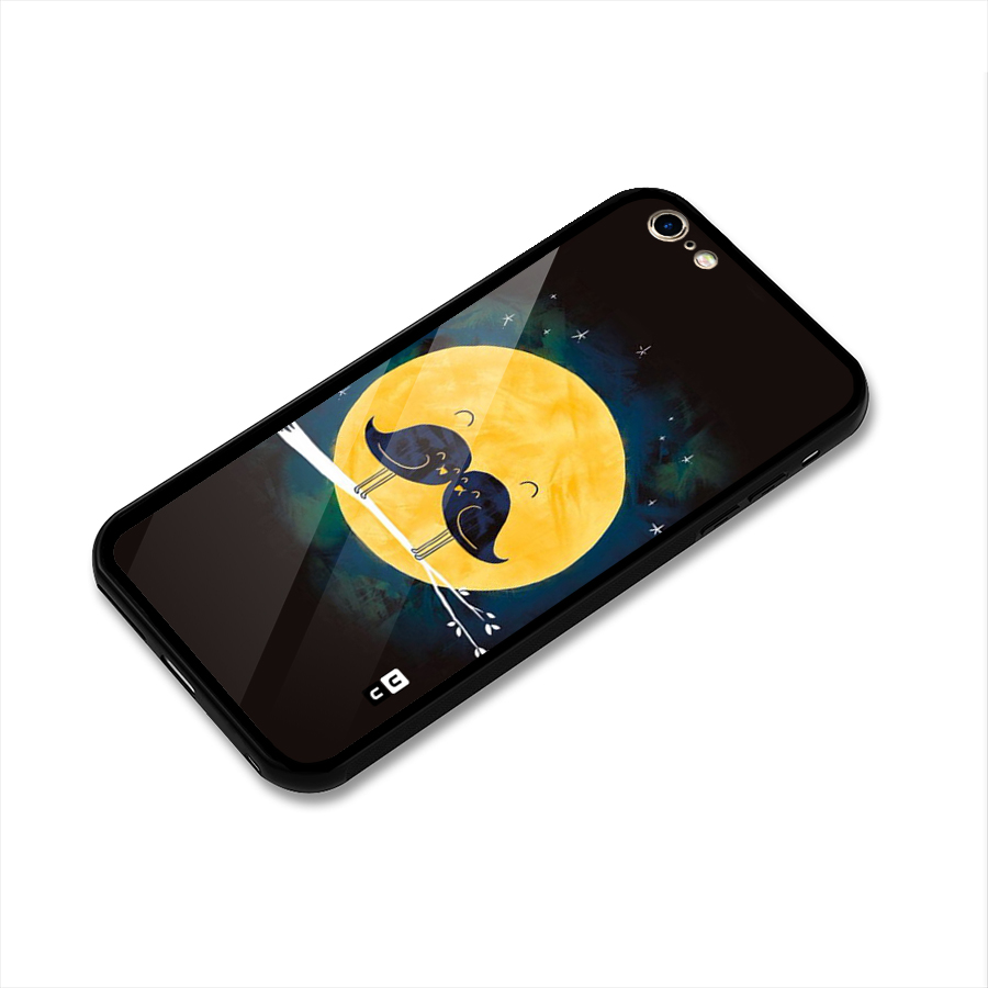 Bird Moustache Glass Back Case for iPhone 6 Plus 6S Plus