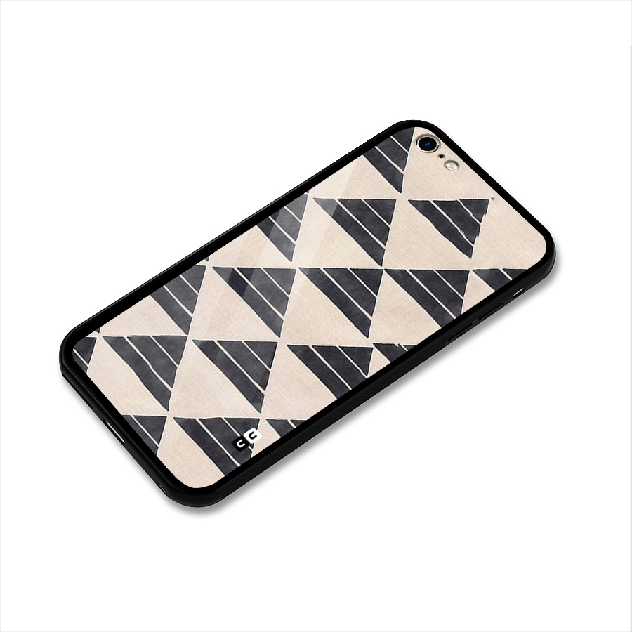 Black Slant Triangles Glass Back Case for iPhone 6 Plus 6S Plus