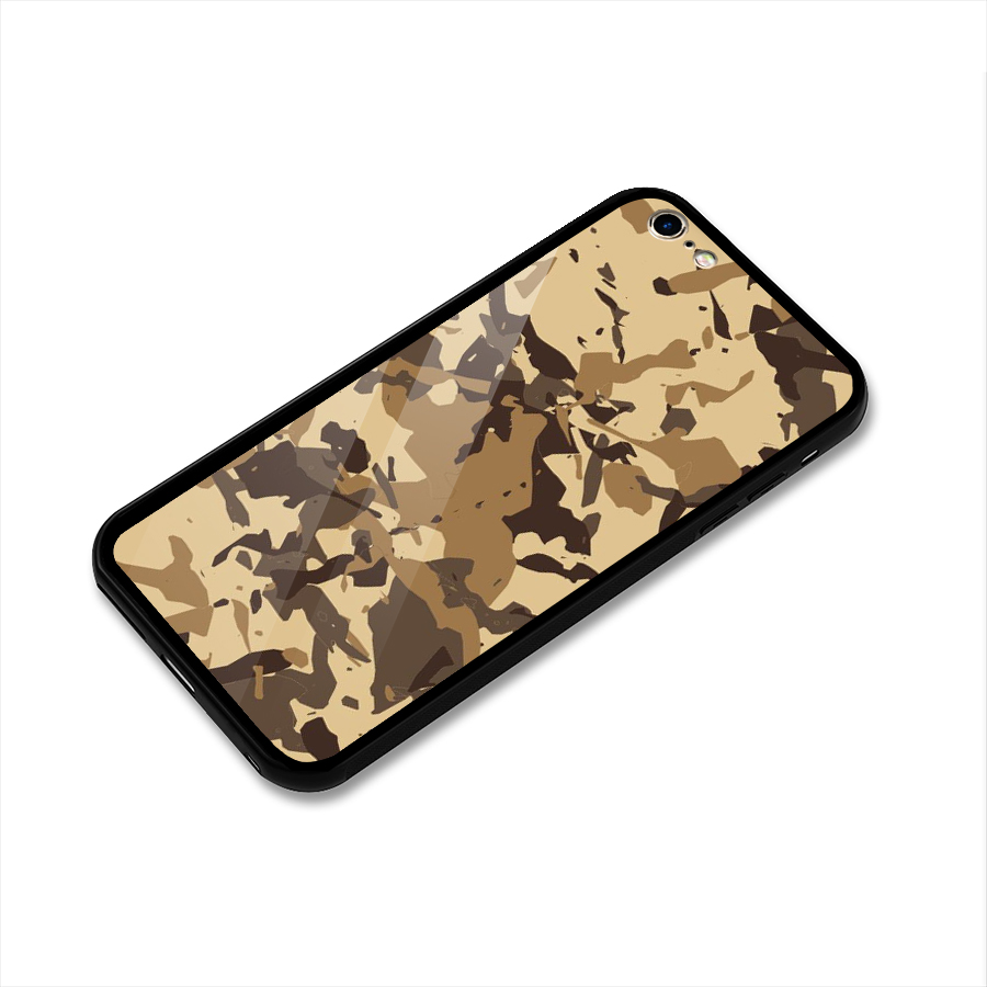 Brown Camouflage Army Glass Back Case for iPhone 6 Plus 6S Plus