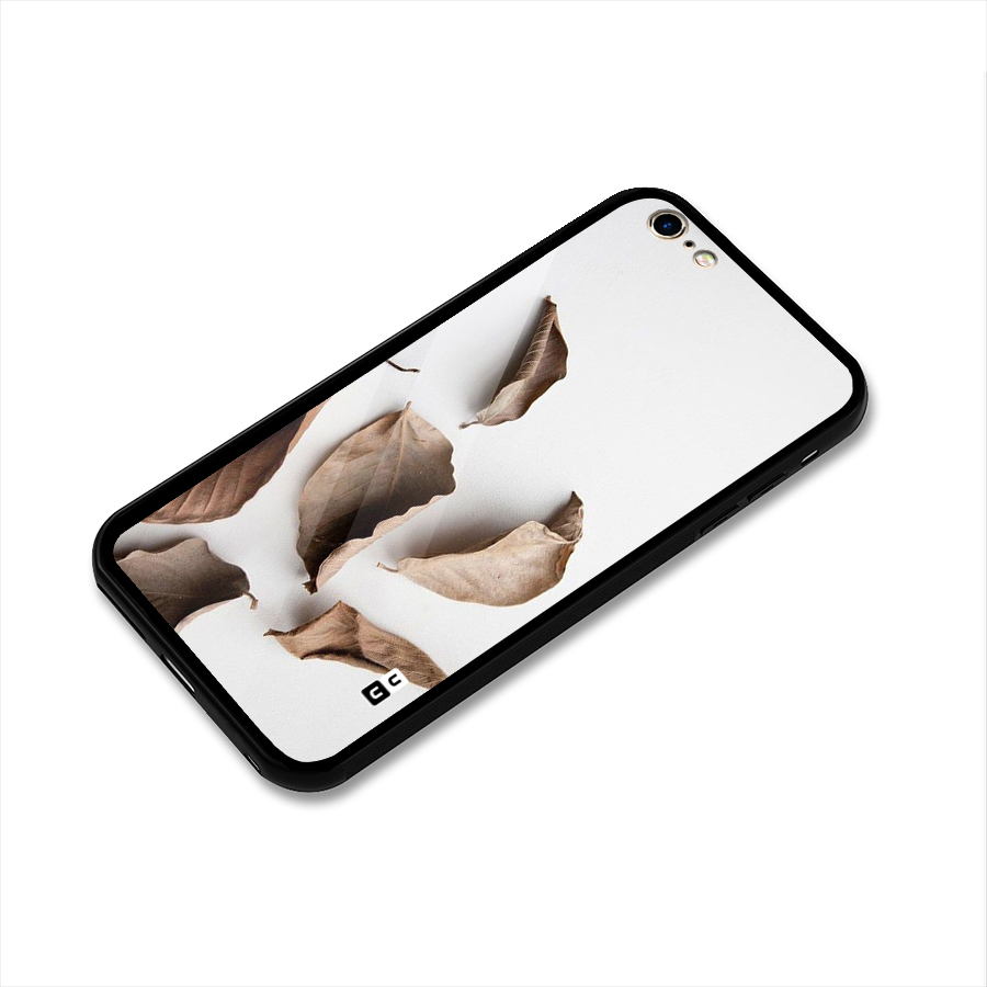 Brown Dusty Leaves Glass Back Case for iPhone 6 Plus 6S Plus