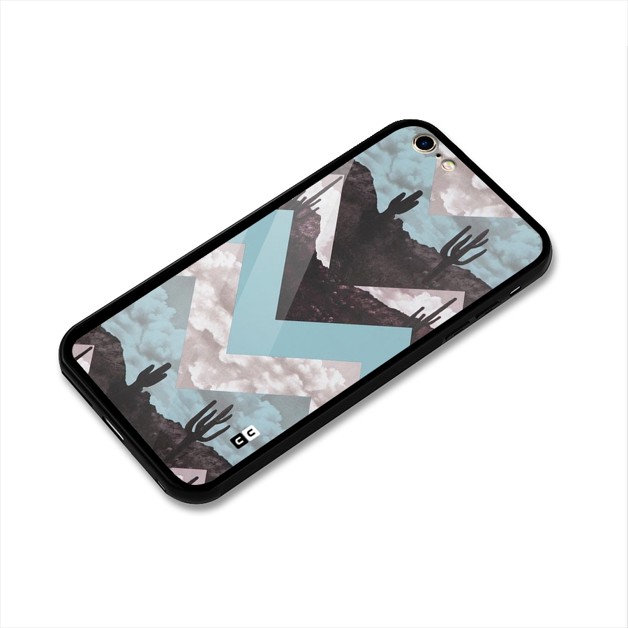 Cacutus Zig Zag Pattern Glass Back Case for iPhone 6 Plus 6S Plus
