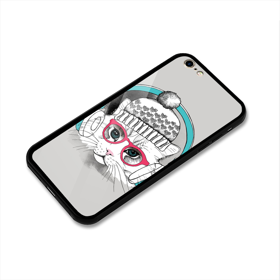 Cat Headphones Glass Back Case for iPhone 6 Plus 6S Plus