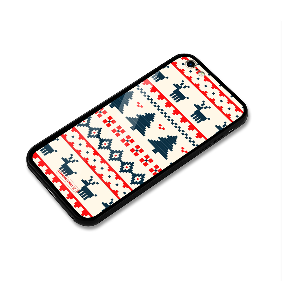 Christmas Design Pattern Glass Back Case for iPhone 6 Plus 6S Plus
