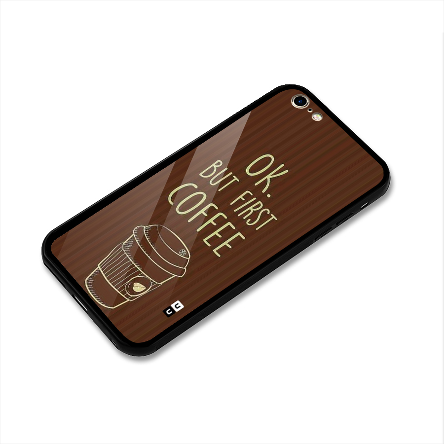 Coffee Stripes Glass Back Case for iPhone 6 Plus 6S Plus