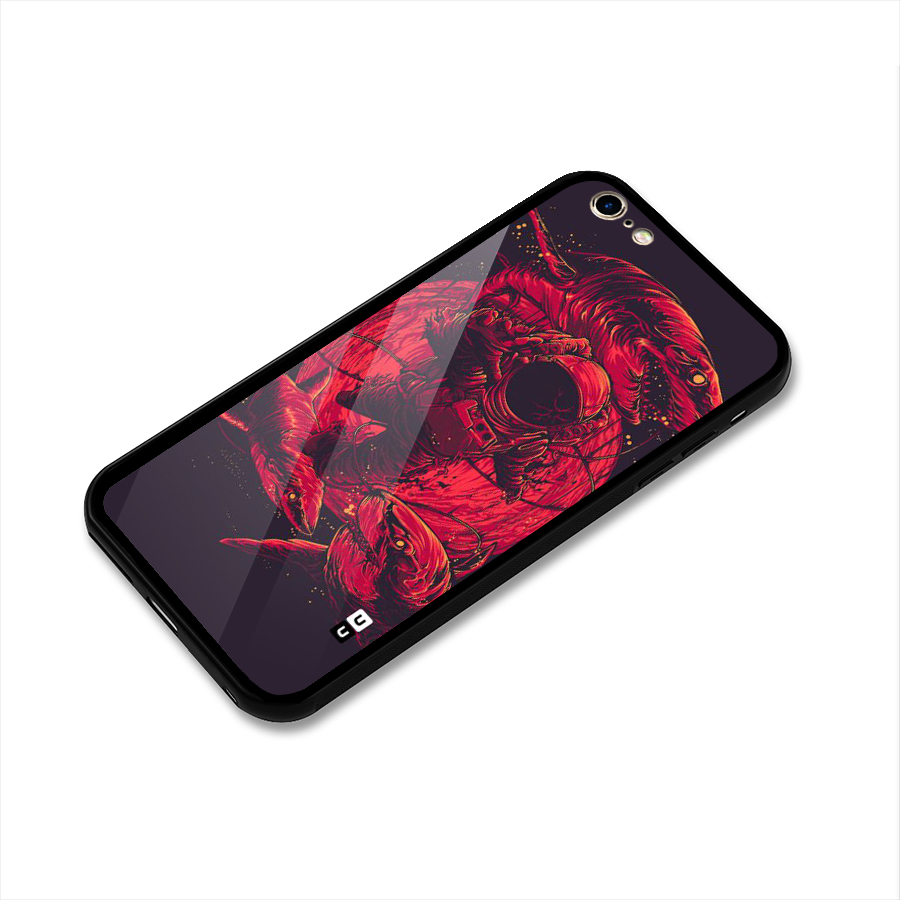 Coloured Spaceman Glass Back Case for iPhone 6 Plus 6S Plus