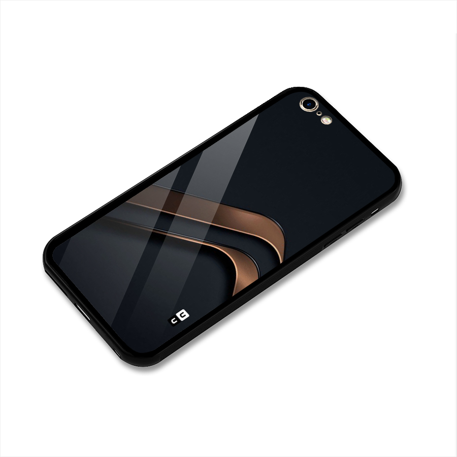 Dark Gold Stripes Glass Back Case for iPhone 6 Plus 6S Plus