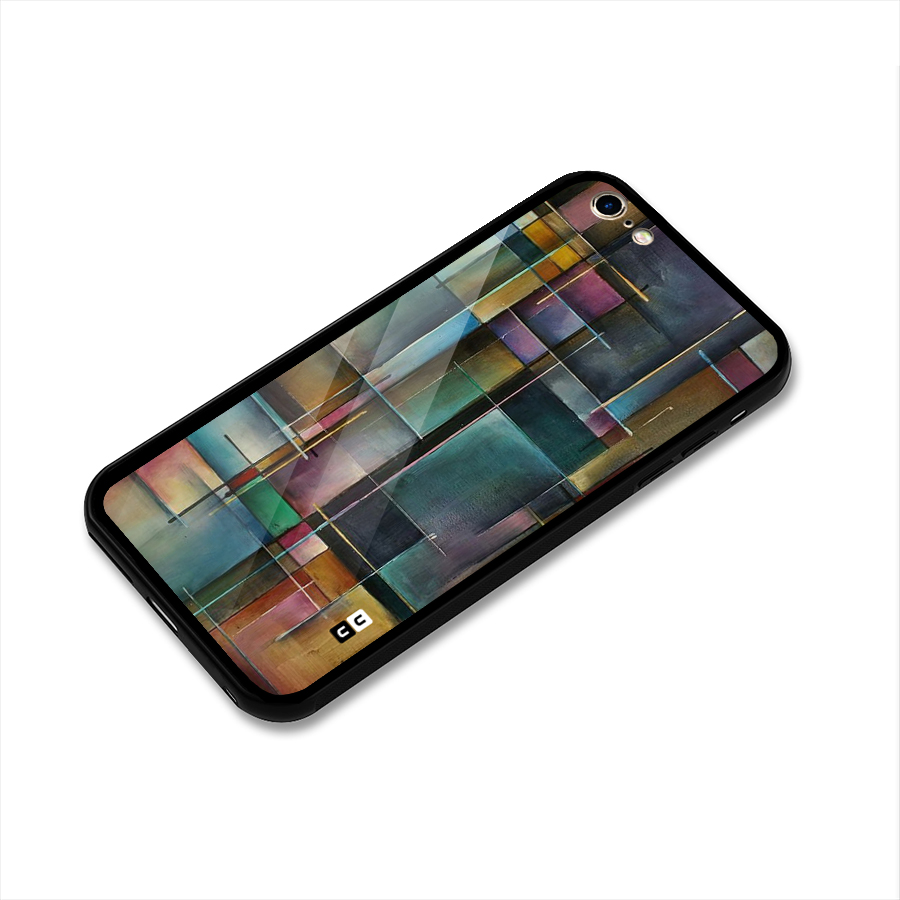 Dark Square Shapes Glass Back Case for iPhone 6 Plus 6S Plus