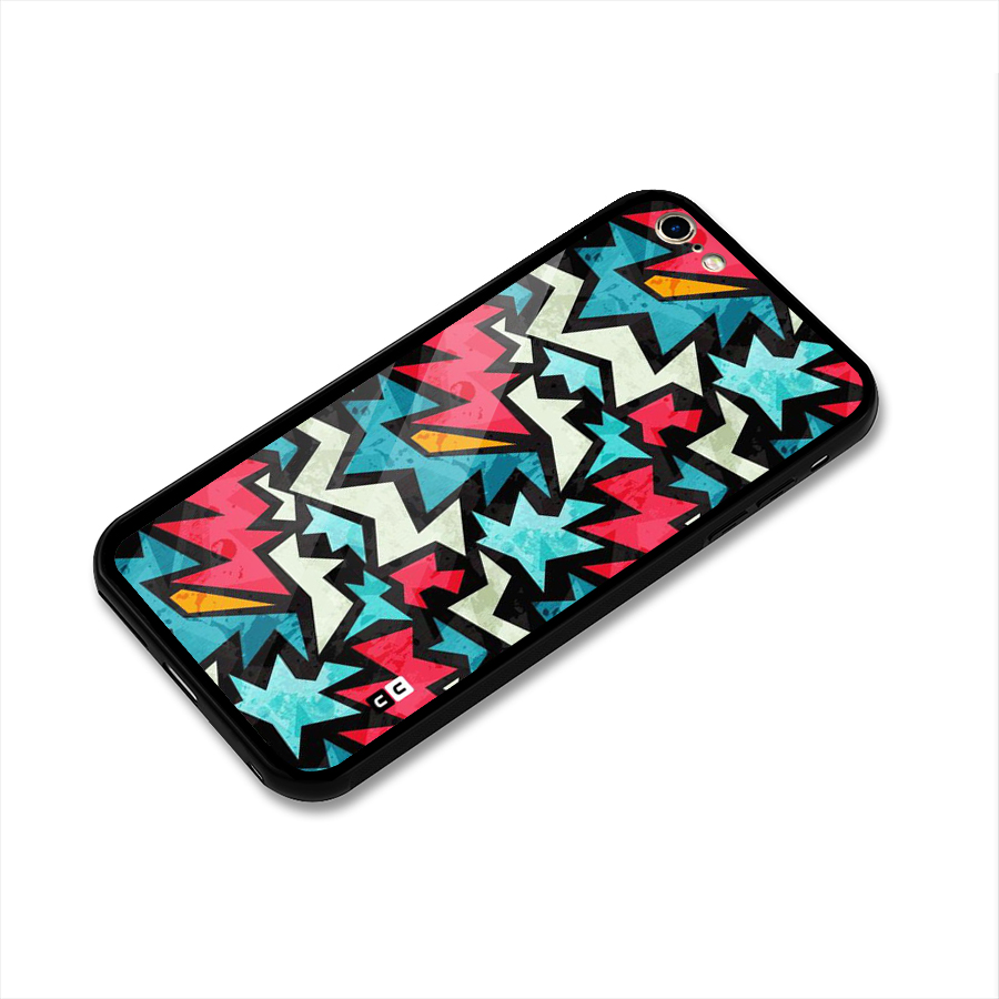 Electric Color Design Glass Back Case for iPhone 6 Plus 6S Plus