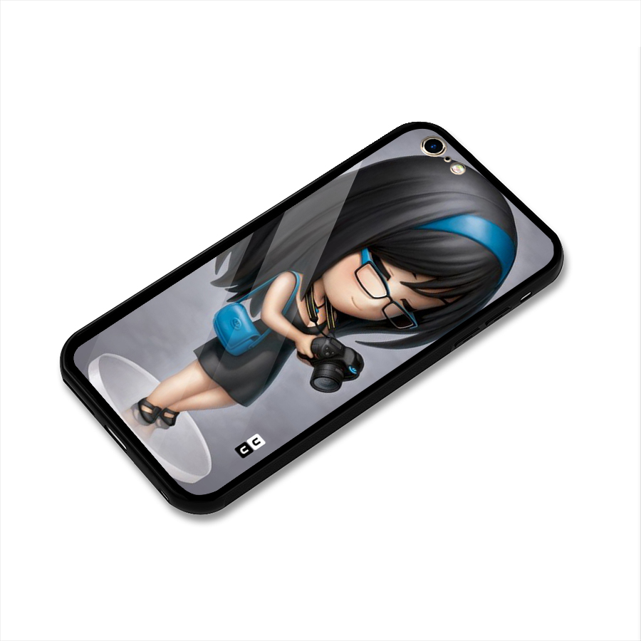Girl With Camera Glass Back Case for iPhone 6 Plus 6S Plus