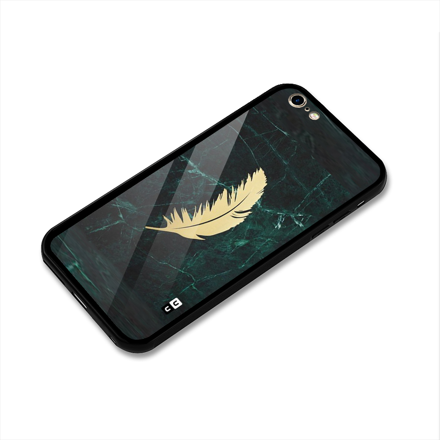 Golden Feather Glass Back Case for iPhone 6 Plus 6S Plus