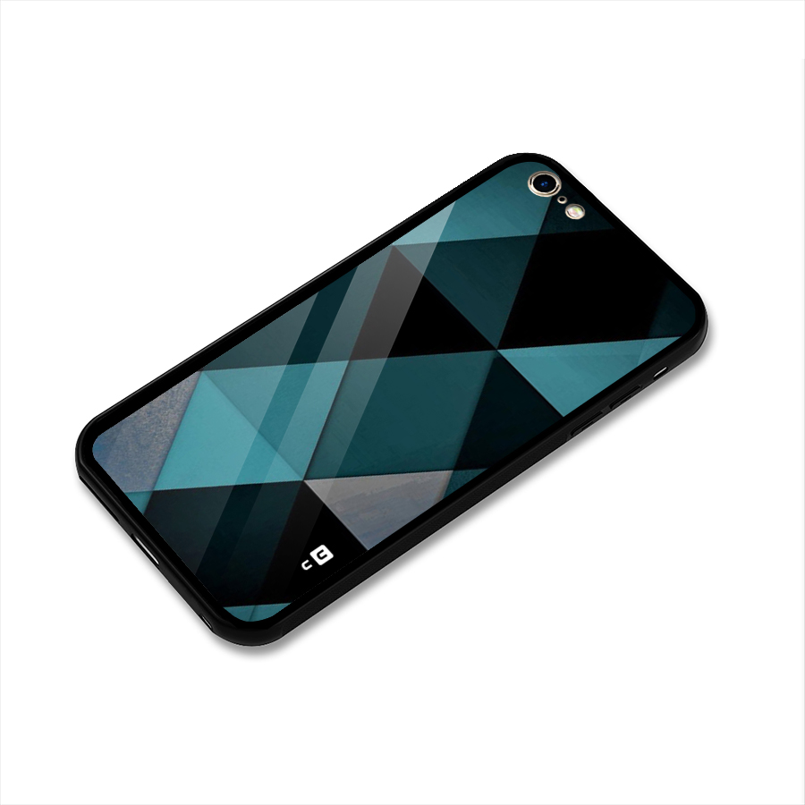 Green Black Shapes Glass Back Case for iPhone 6 Plus 6S Plus