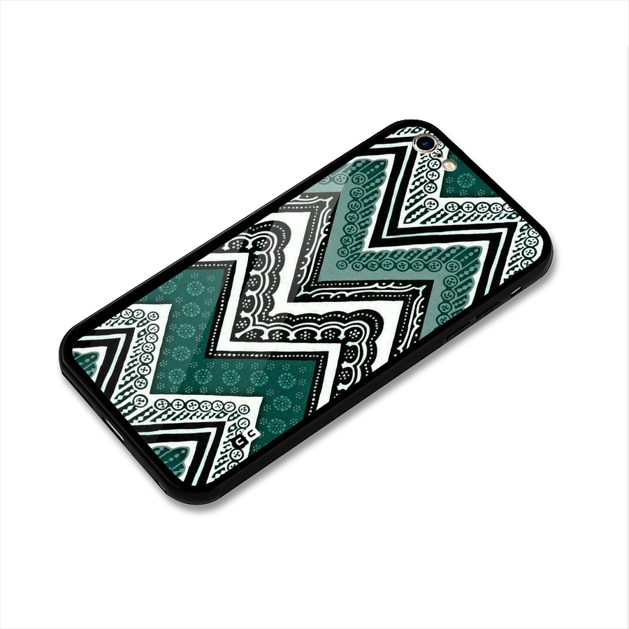Green Chevron Glass Back Case for iPhone 6 Plus 6S Plus