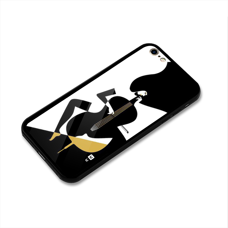 Guitar Women Glass Back Case for iPhone 6 Plus 6S Plus