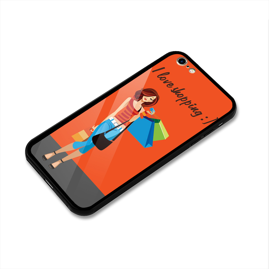 Love Shopping Classy Girl Glass Back Case for iPhone 6 Plus 6S Plus