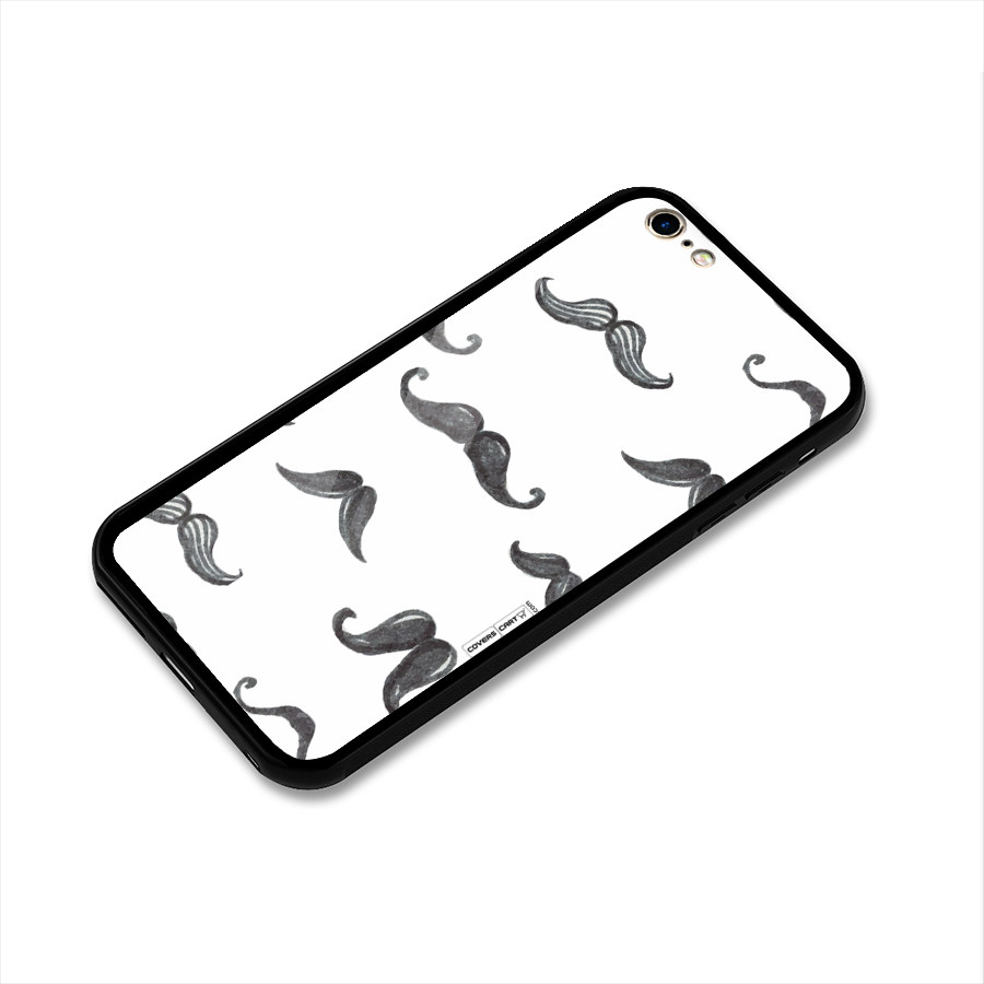 Moustache Pattern (Black) Glass Back Case for iPhone 6 Plus 6S Plus