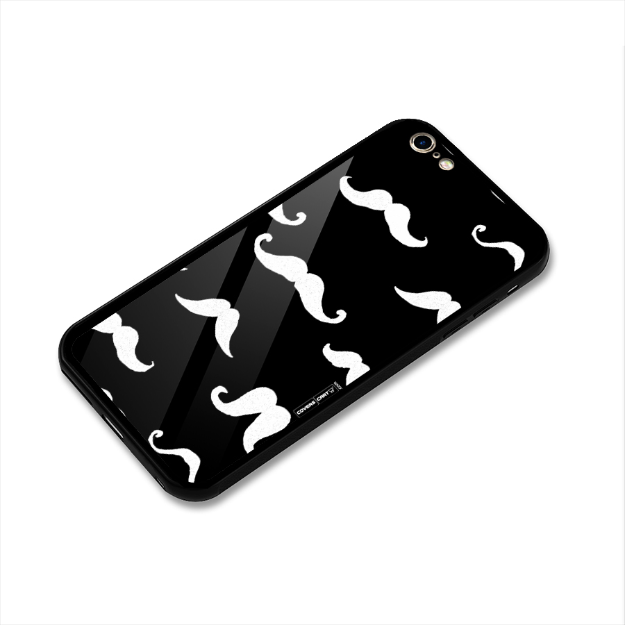 Moustache Pattern (White) Glass Back Case for iPhone 6 Plus 6S Plus
