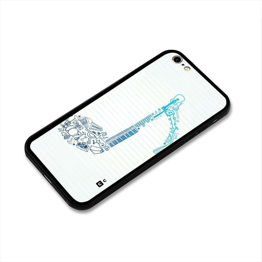 Music Note Design Glass Back Case for iPhone 6 Plus 6S Plus