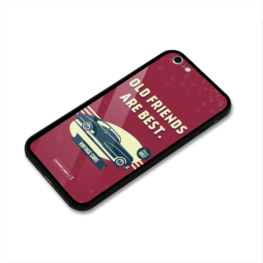 Old Friends Vintage Car Glass Back Case for iPhone 6 Plus 6S Plus