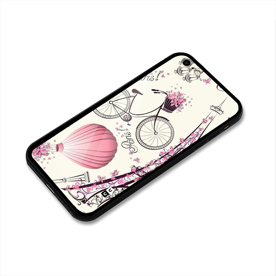 Paris Clipart Glass Back Case for iPhone 6 Plus 6S Plus