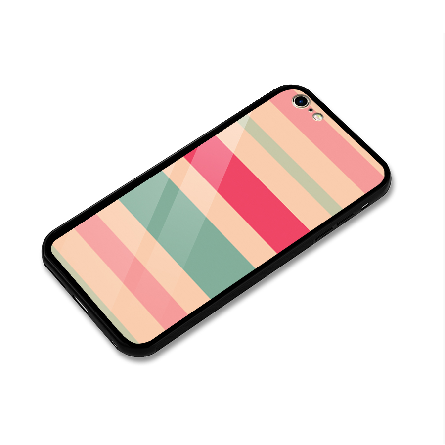 Pastel Stripes Vintage Glass Back Case for iPhone 6 Plus 6S Plus