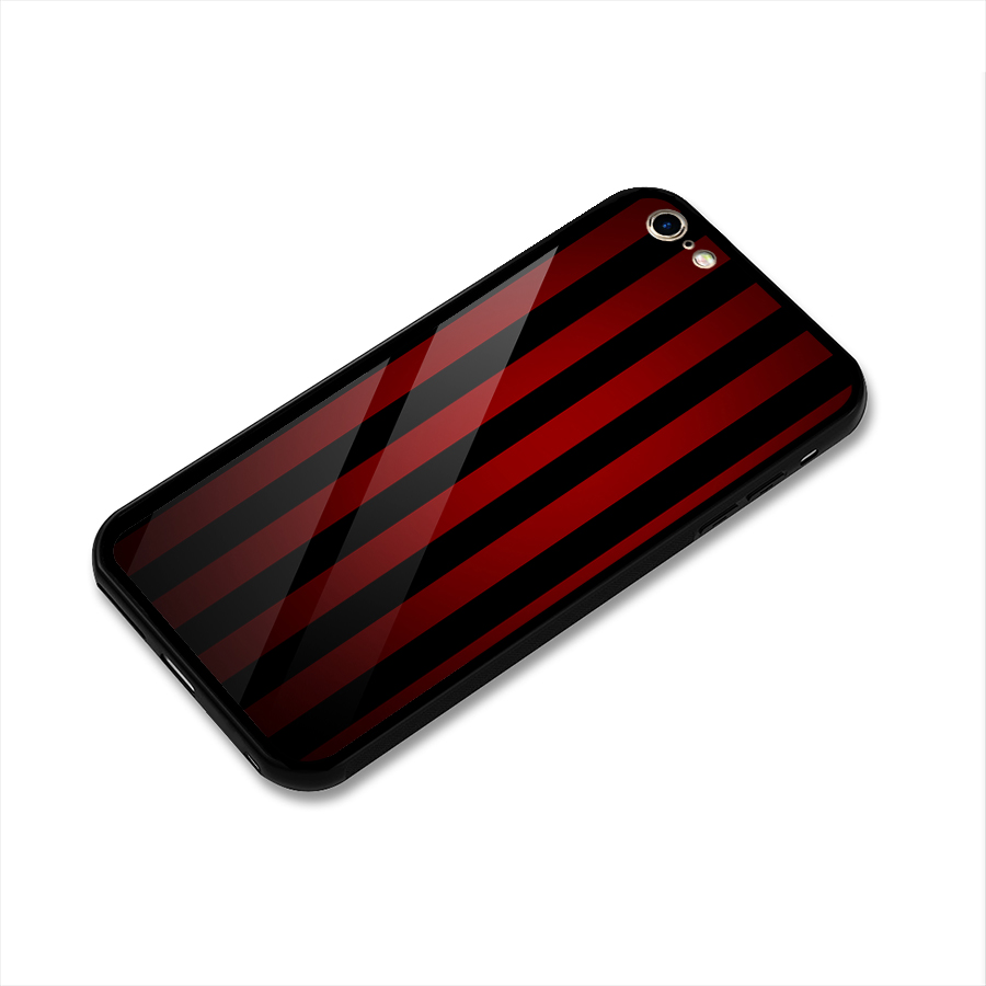 Red Black Stripes Glass Back Case for iPhone 6 Plus 6S Plus