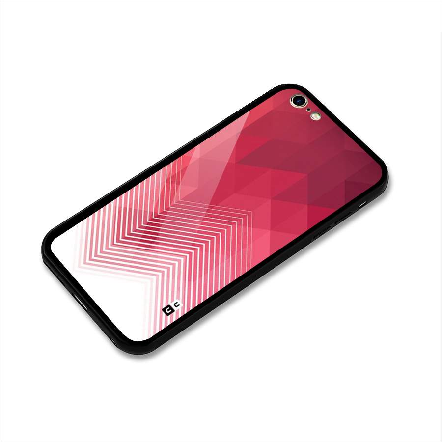 Red Chevron Abstract Glass Back Case for iPhone 6 Plus 6S Plus