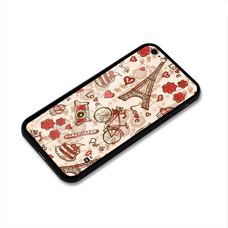 Red Peach City Glass Back Case for iPhone 6 Plus 6S Plus