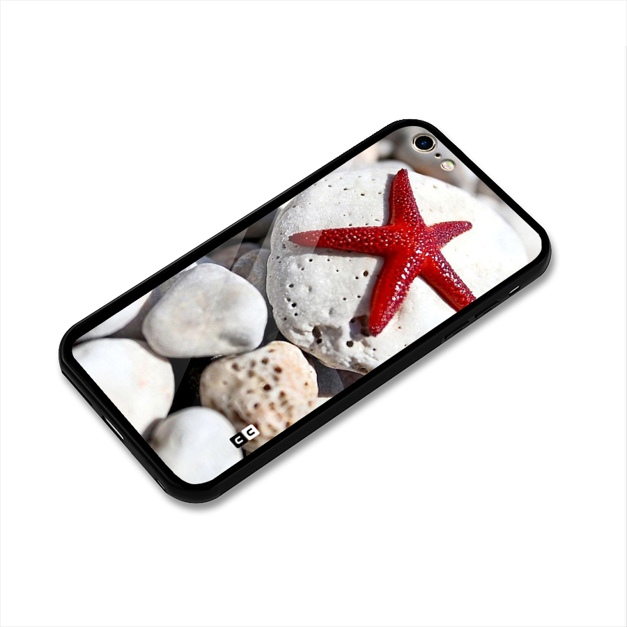Red Star Fish Glass Back Case for iPhone 6 Plus 6S Plus