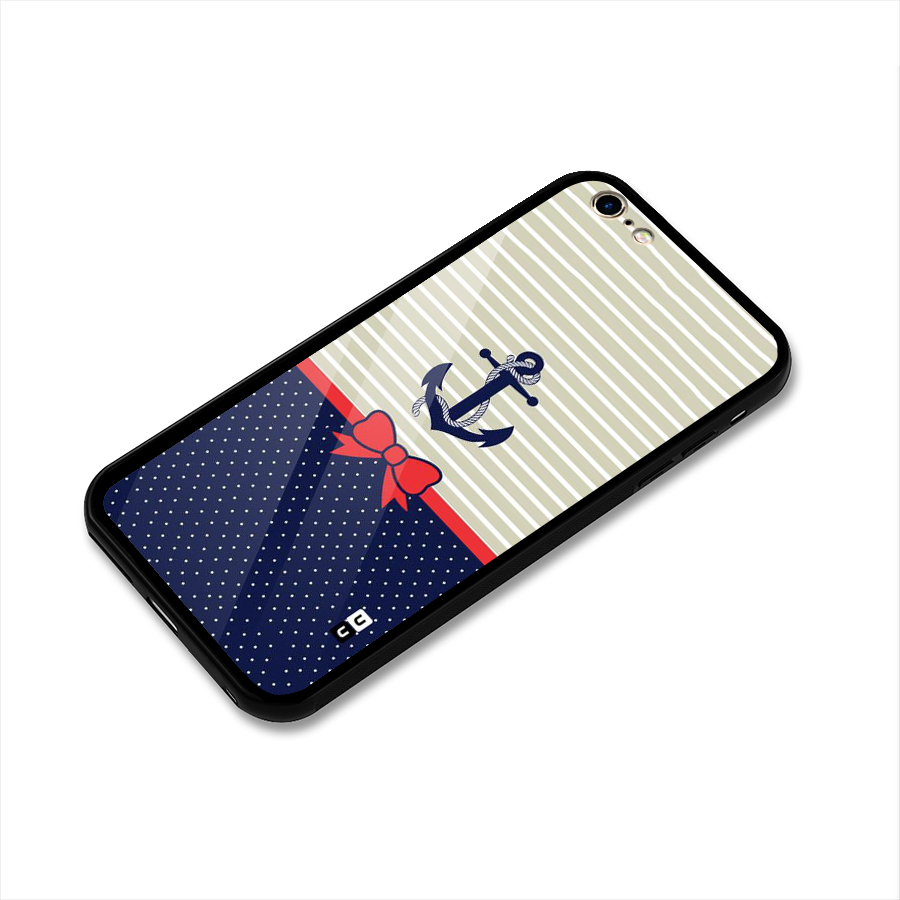 Ribbon Anchor Glass Back Case for iPhone 6 Plus 6S Plus
