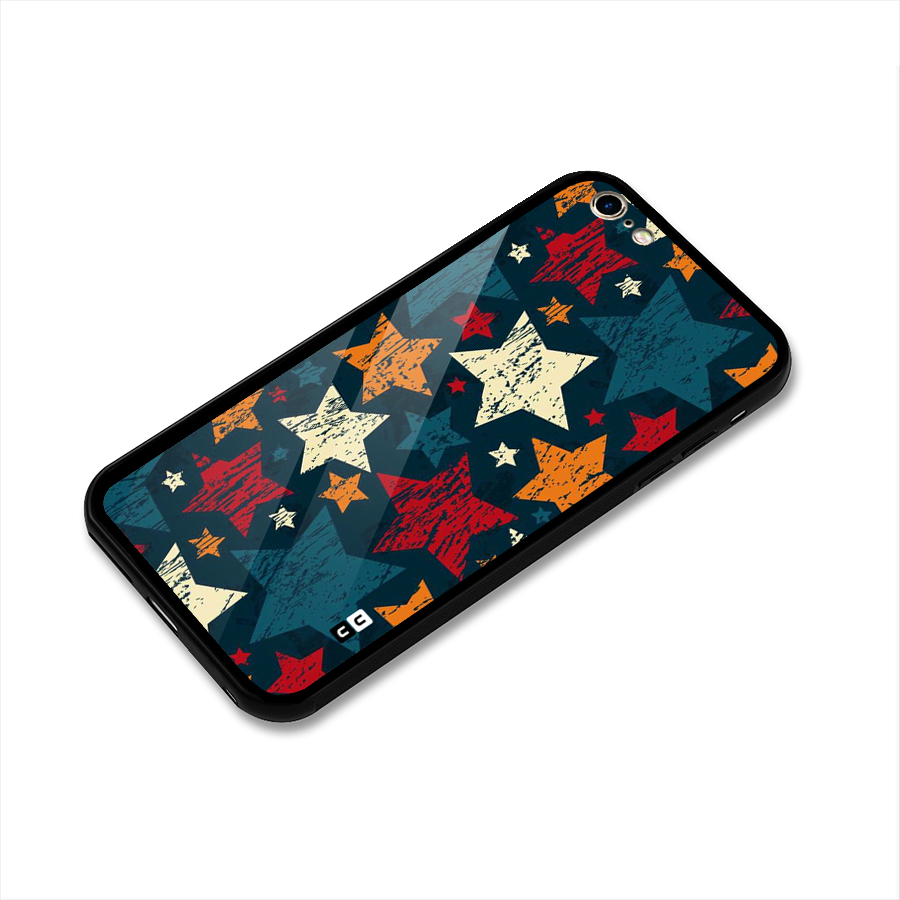Rugged Star Design Glass Back Case for iPhone 6 Plus 6S Plus