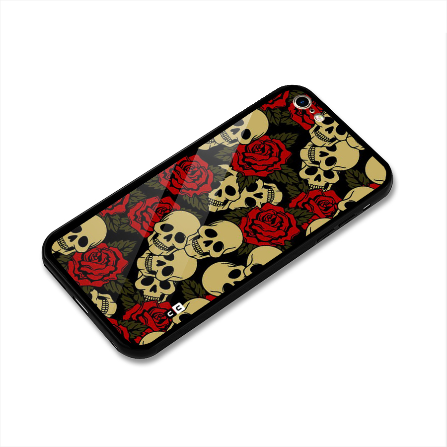 Skulled Roses Glass Back Case for iPhone 6 Plus 6S Plus
