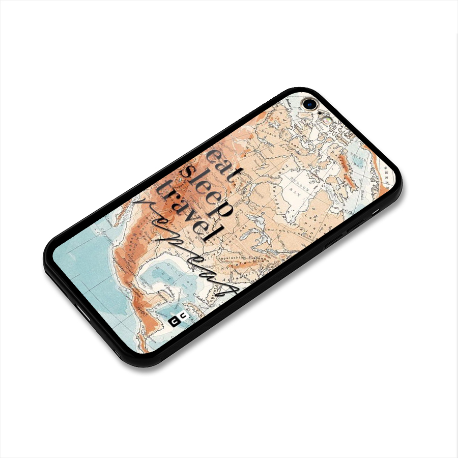 Travel Repeat Glass Back Case for iPhone 6 Plus 6S Plus