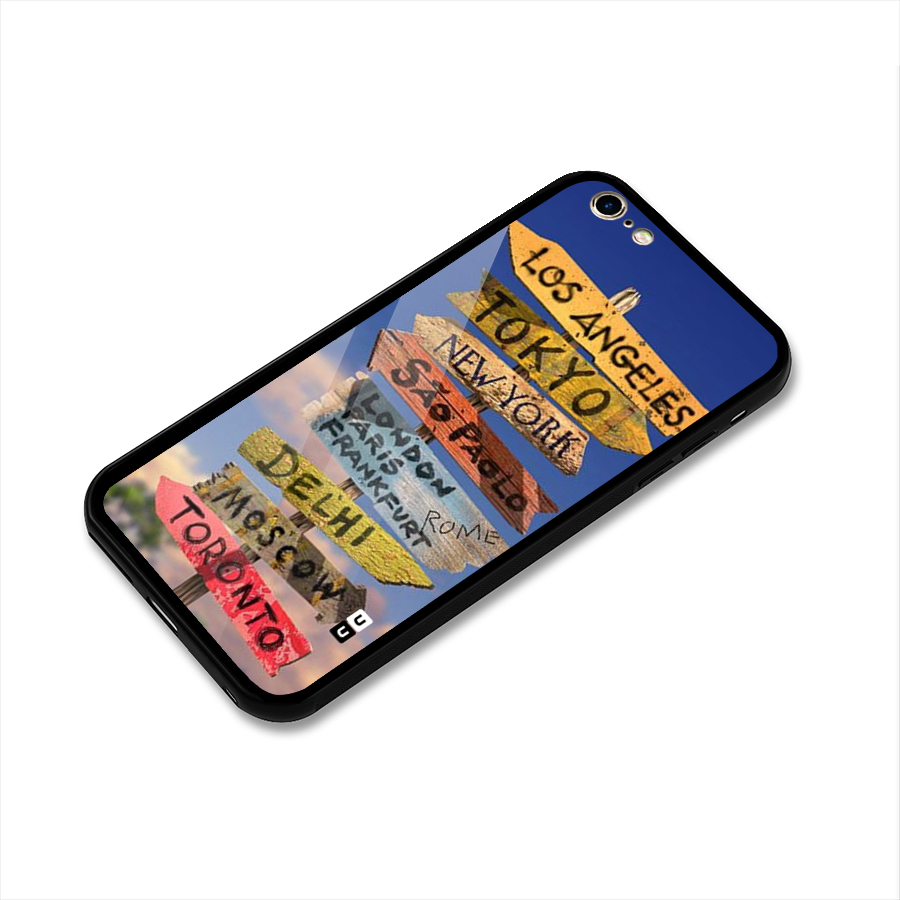 Travel Signs Glass Back Case for iPhone 6 Plus 6S Plus