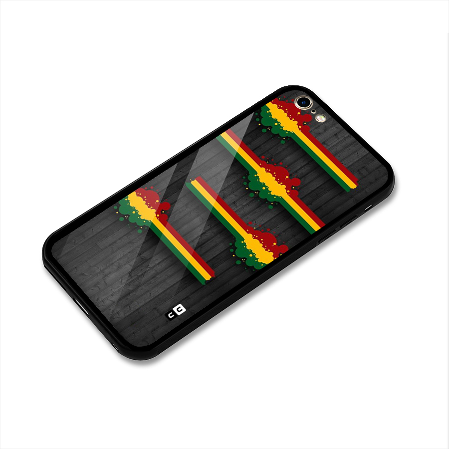 Tricolor Splash Design Glass Back Case for iPhone 6 Plus 6S Plus