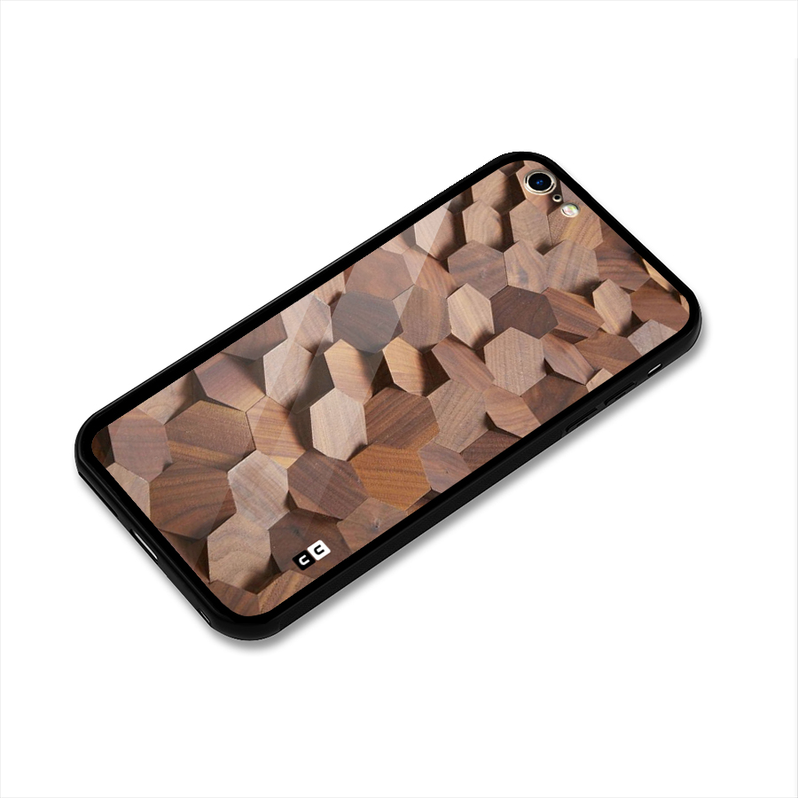Uplifted Wood Hexagons Glass Back Case for iPhone 6 Plus 6S Plus