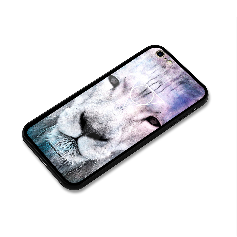 White Lion Glass Back Case for iPhone 6 Plus 6S Plus