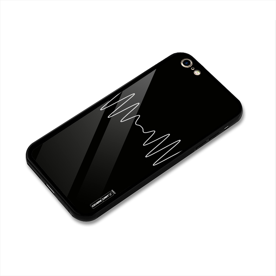 White Minimal Thread Glass Back Case for iPhone 6 Plus 6S Plus