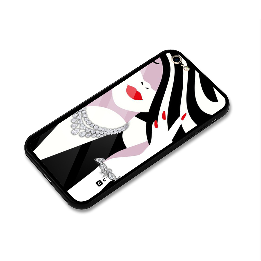Women Beauty Glass Back Case for iPhone 6 Plus 6S Plus