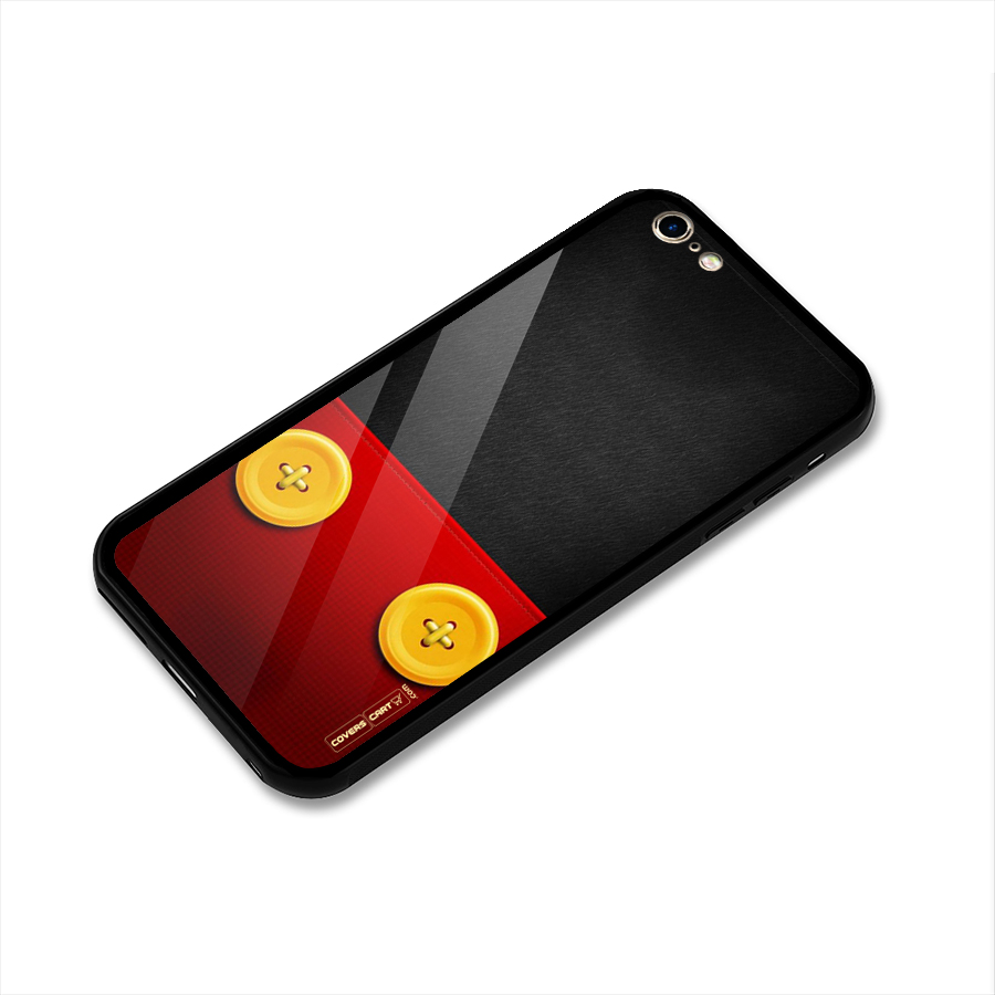 Yellow Button Glass Back Case for iPhone 6 Plus 6S Plus
