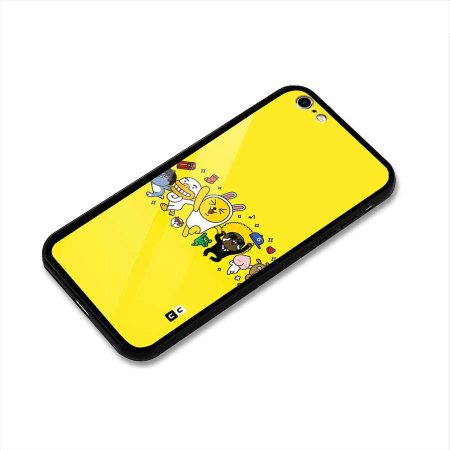 Yellow Friends Glass Back Case for iPhone 6 Plus 6S Plus