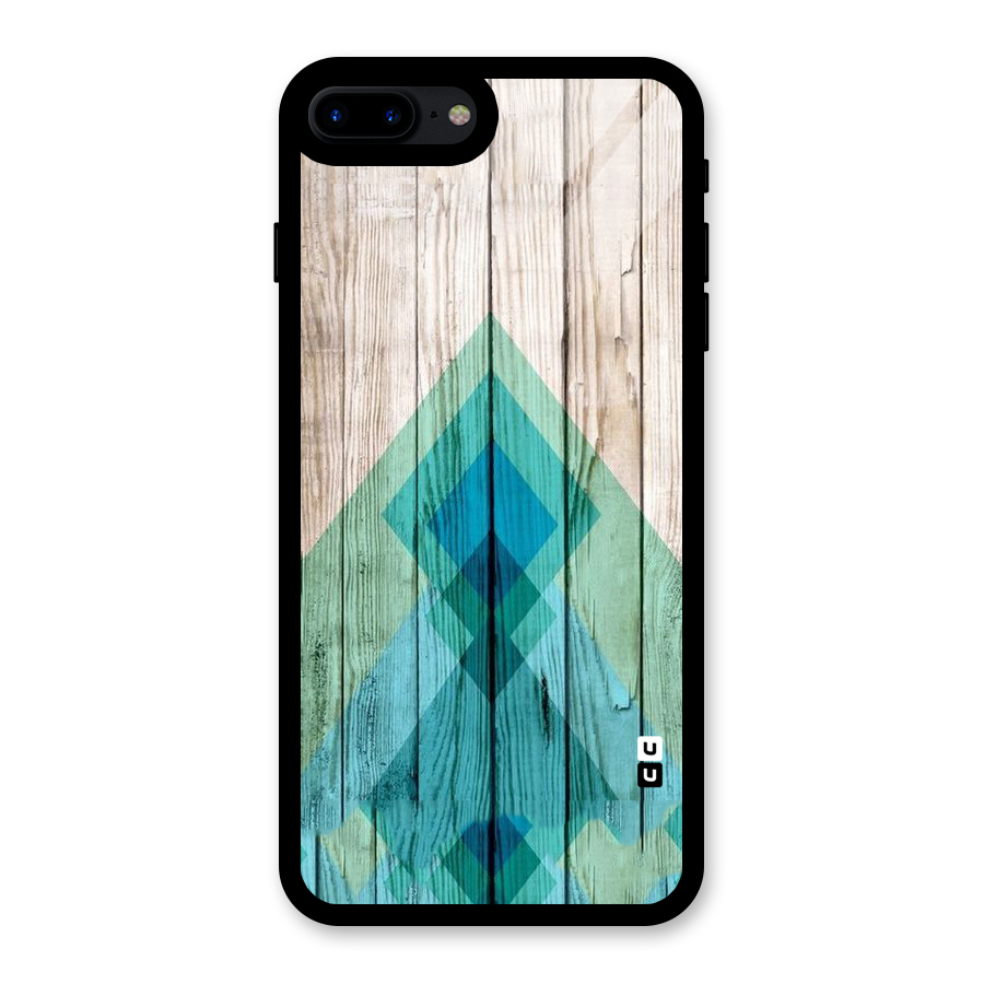Abstract Green And Wood Glass Back Case for iPhone 7 Plus