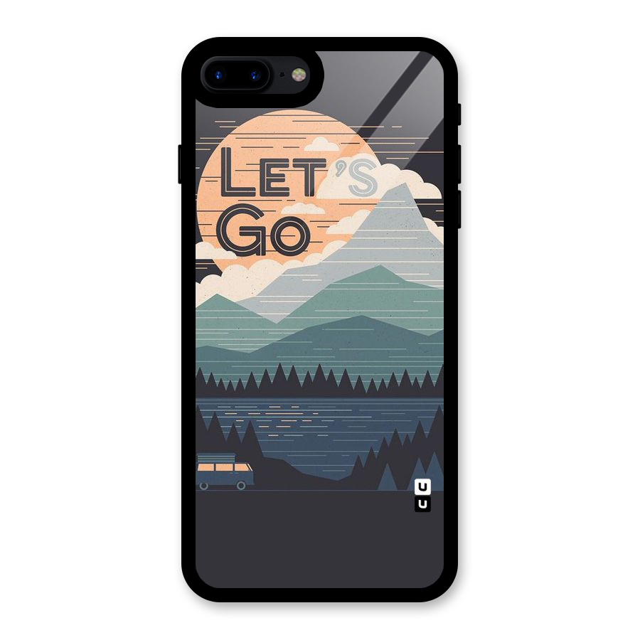 Abstract Travel Glass Back Case for iPhone 7 Plus