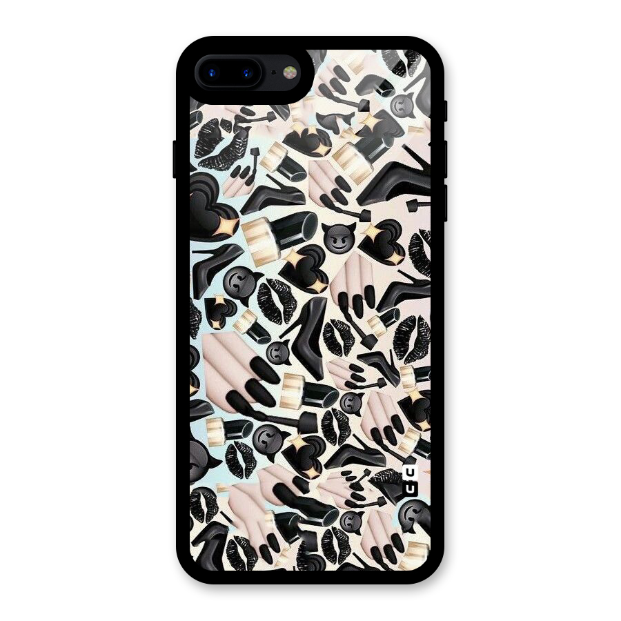 All Black Love Glass Back Case for iPhone 7 Plus