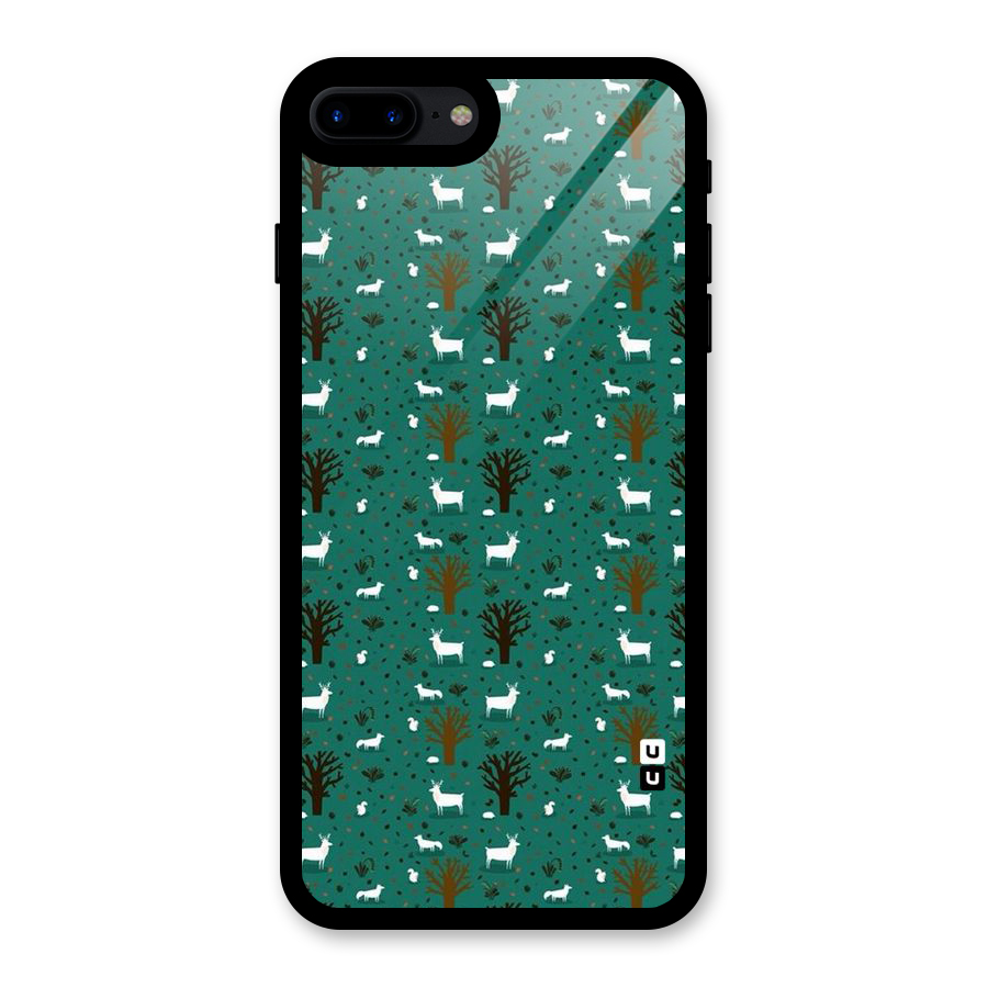 Animal Grass Pattern Glass Back Case for iPhone 7 Plus