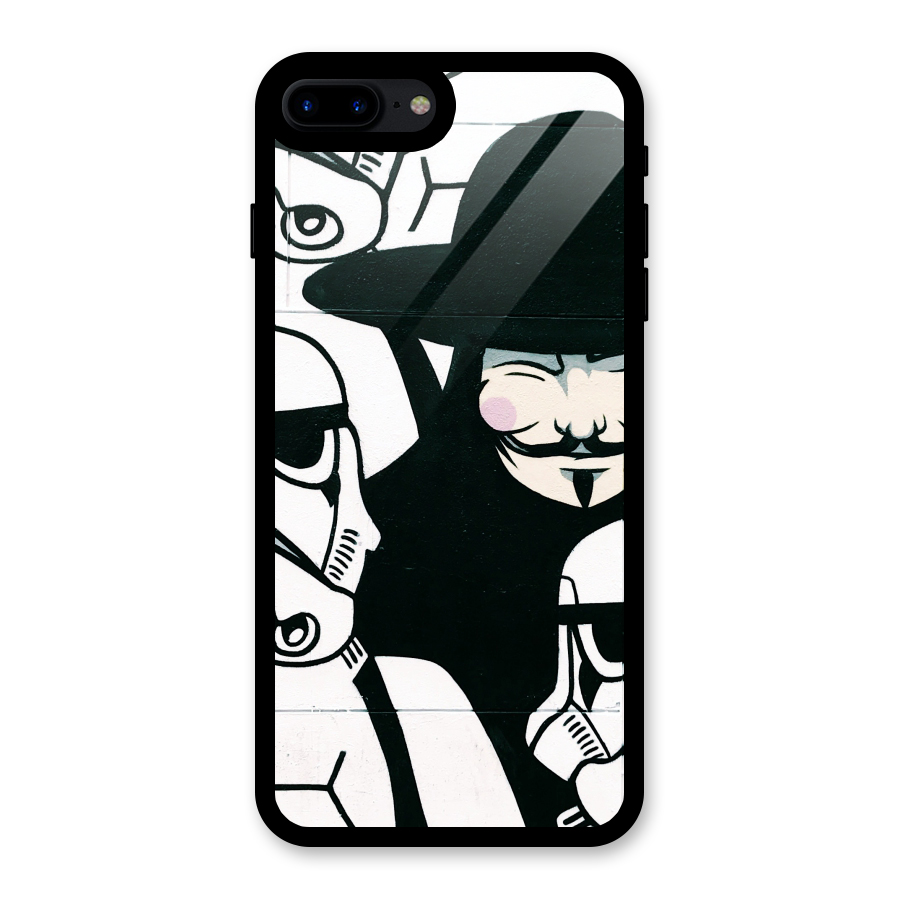 Anonymous Hat Glass Back Case for iPhone 7 Plus